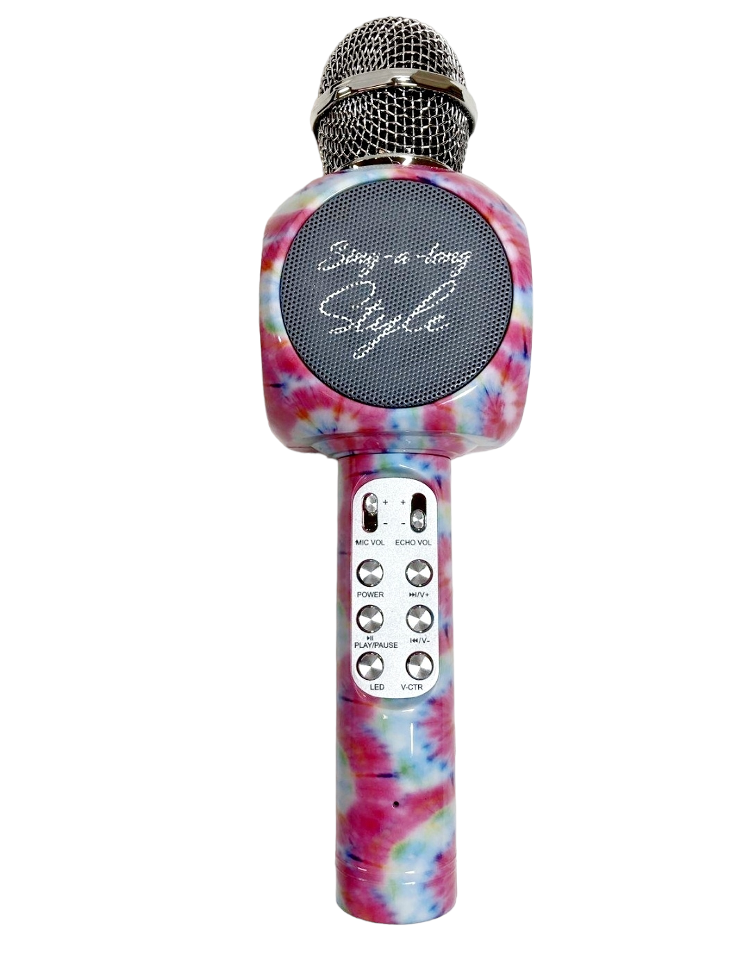 New *Sing-a-Long LED Wireless Bluetooth Karaoke Tie-Dye Microphone