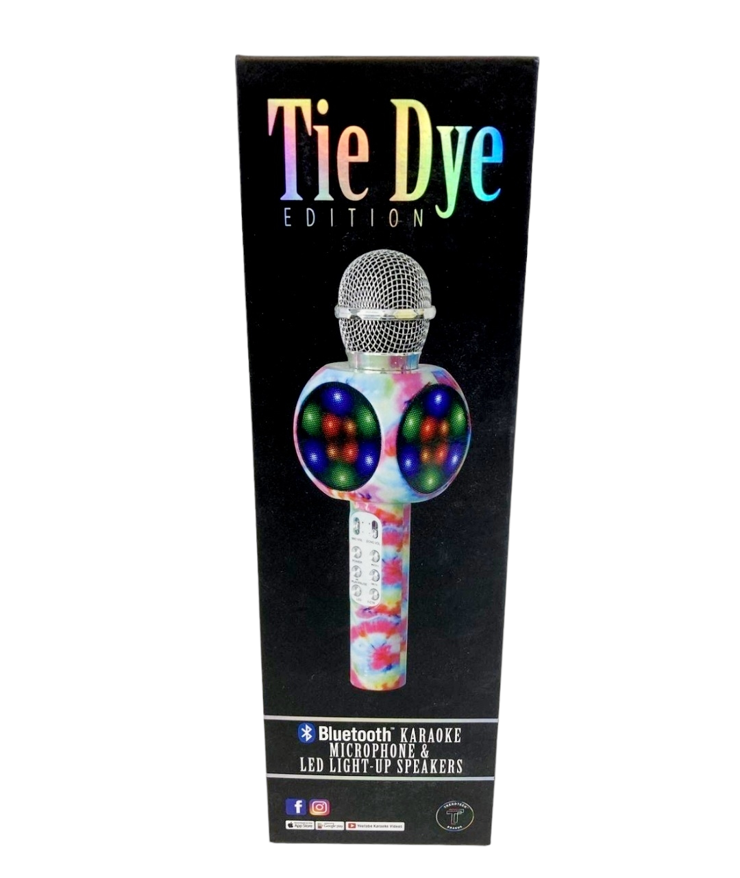 New *Sing-a-Long LED Wireless Bluetooth Karaoke Tie-Dye Microphone