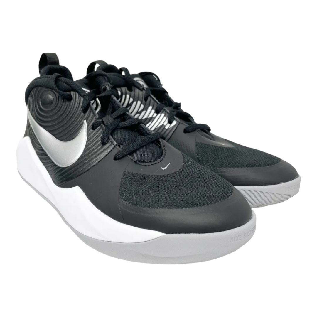 New *Nike Boys Team Hustle D9 Black/Gray Basketball Shoes (sz 4.5Y)