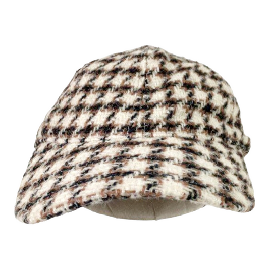 New *J. Crew Beige/Black Checker Pattern Hat