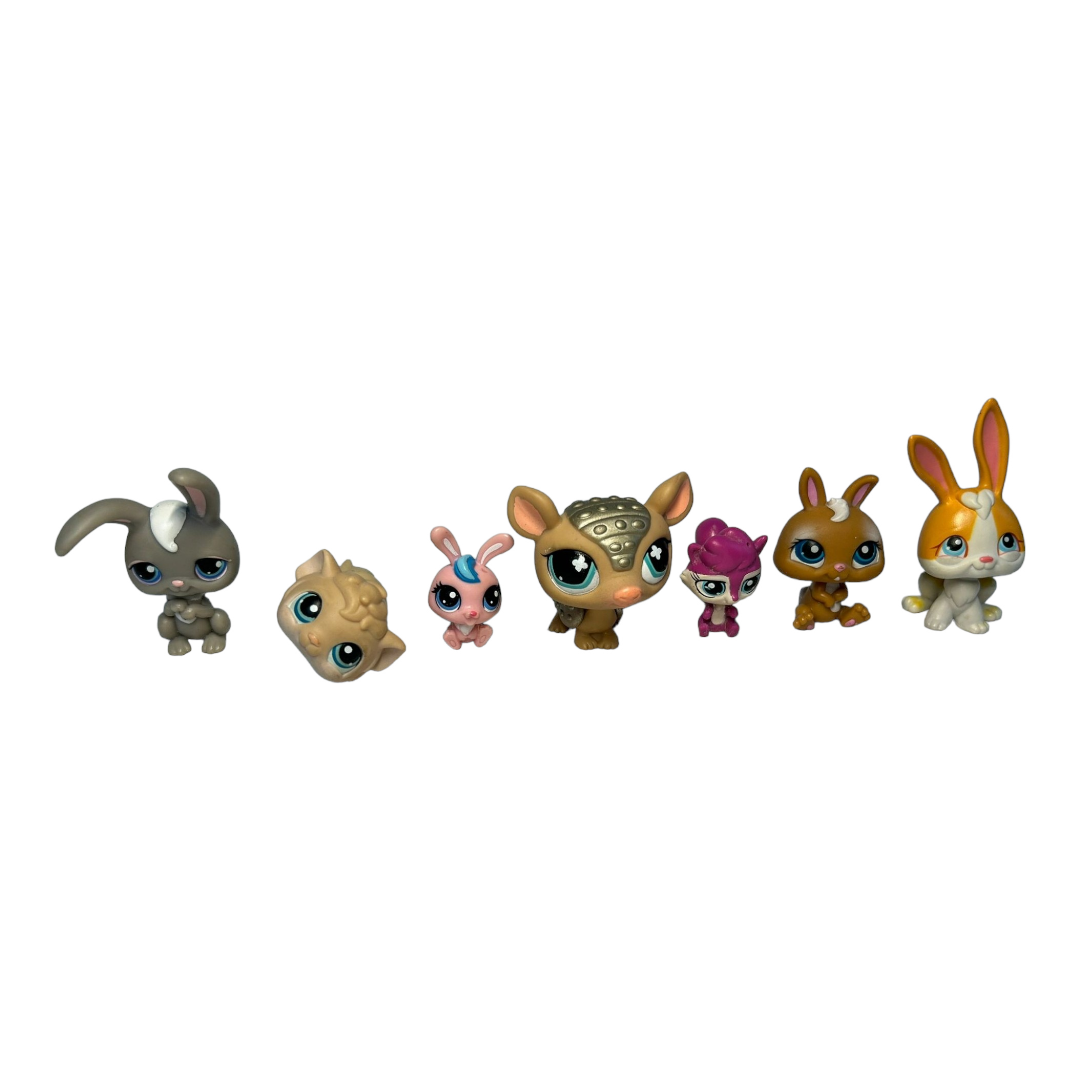 Littlest Pet Shop Lot *Seven (7) Bunnies Squirrel Armadillo Guinea Pig