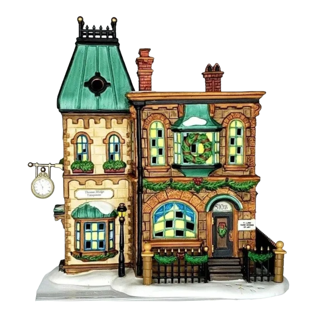 Department 56 "Thomas Mudge TimePieces" Porcelain Lighted House