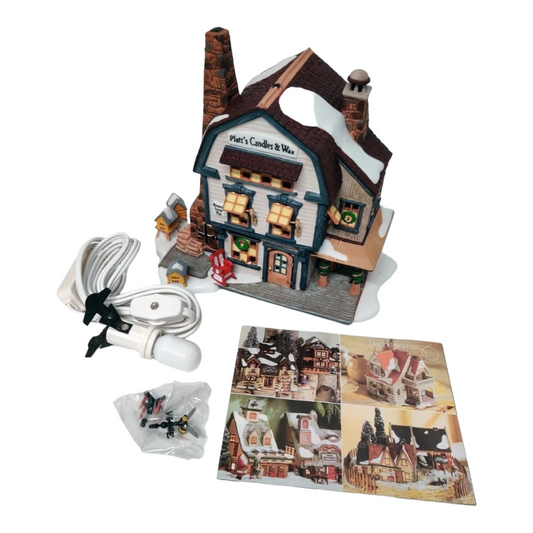 Dept. 56 *New England Series "Platt's Candles & Wax" Lighted Porcelain