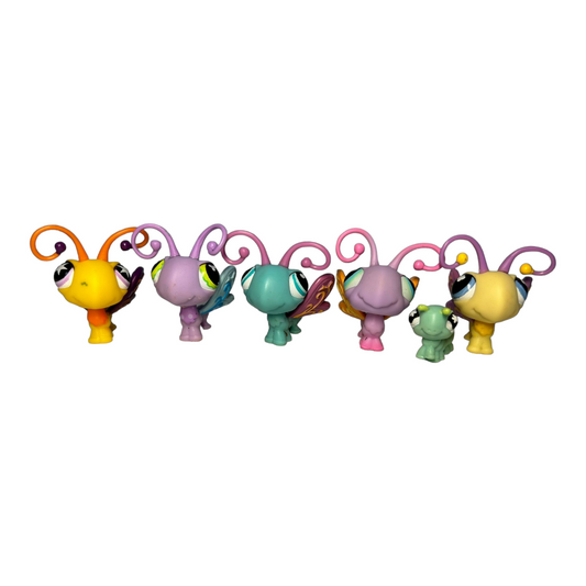 Littlest Pet Shop *Six (6) Butterflies & Inch Worm