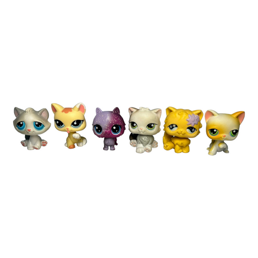 Littlest Pet Shop *Six (6) Colorful Kitty Cats
