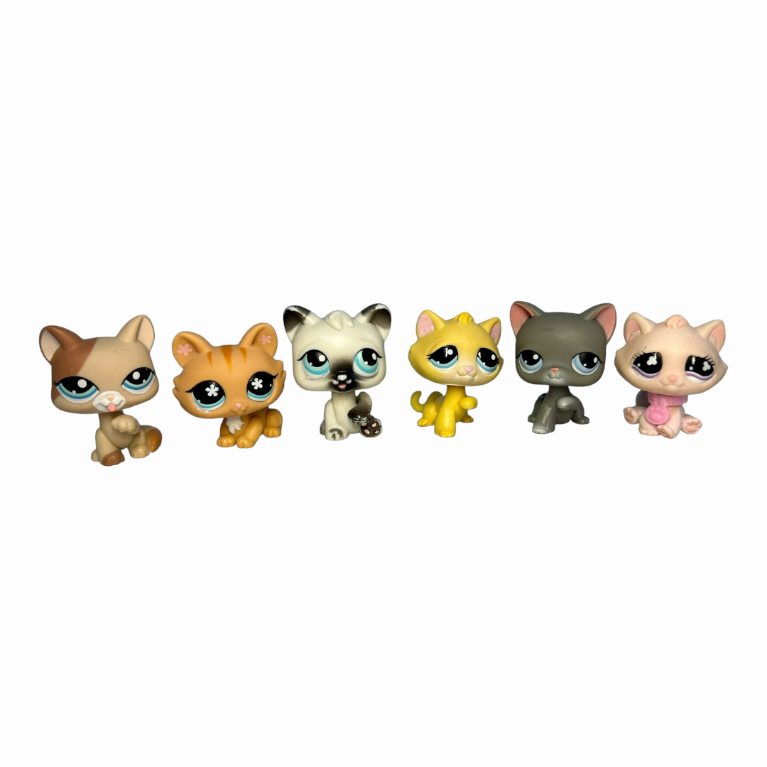 Littlest Pet Shop *Six (6) Colorful Kitty Cats