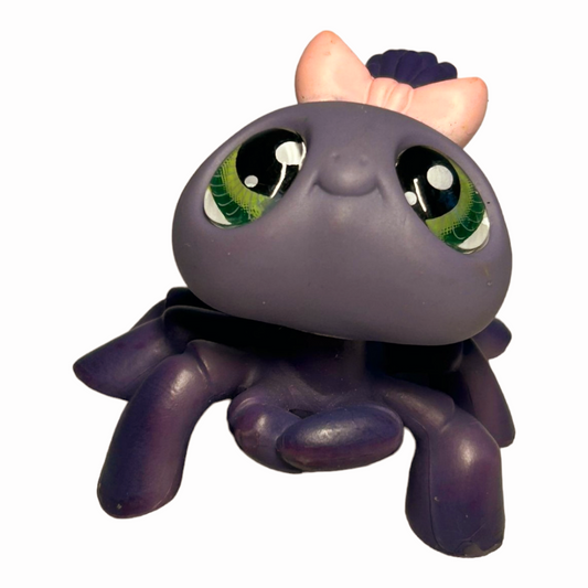 Littlest Pet Shop Lot *An Adorable "Purple Spider w/ Cool Eyes & Pink Bow"