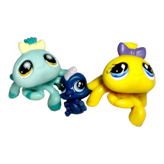 Littlest Pet Shop *Three (3) Blue & Yellow Spiders Ant