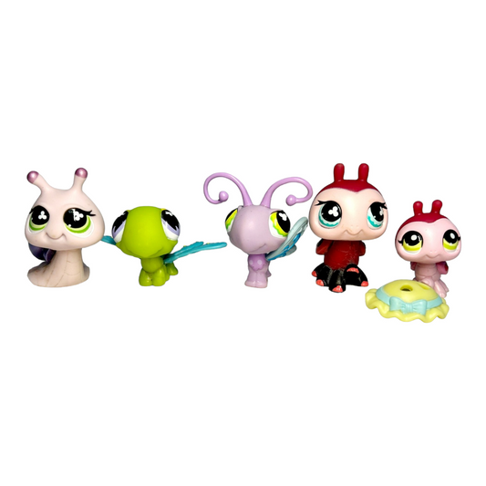 Littlest Pet Shop *Five (5) Lady Bug Snail Dragonfly Butterfly