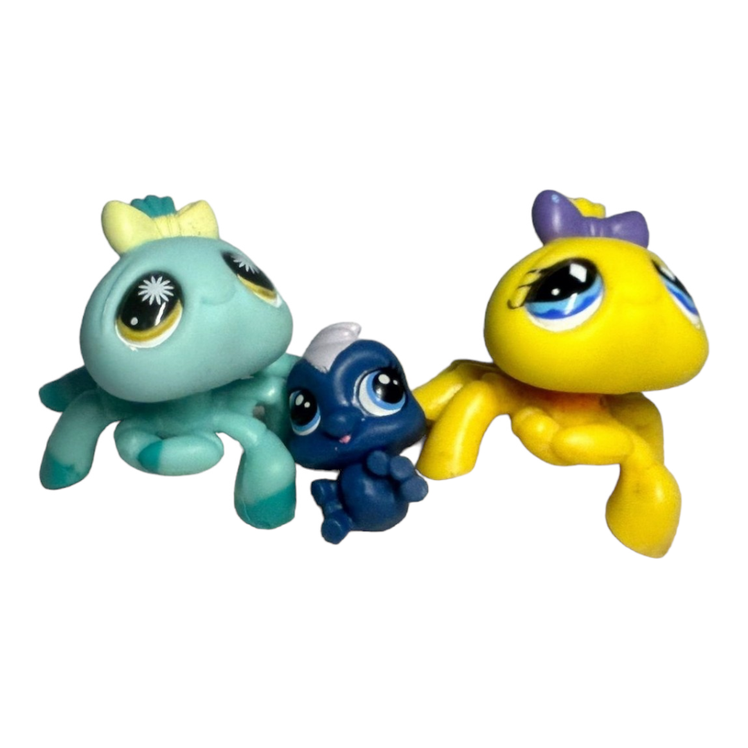 Littlest Pet Shop *Three (3) Blue & Yellow Spiders Ant