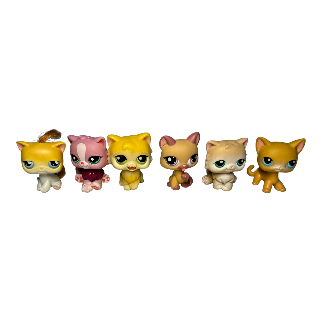 Littlest Pet Shop *Six (6) Colorful Kitty Cats