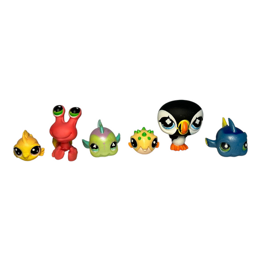 Littlest Pet Shop Lot *Six (6) Underwater Colorful Friends