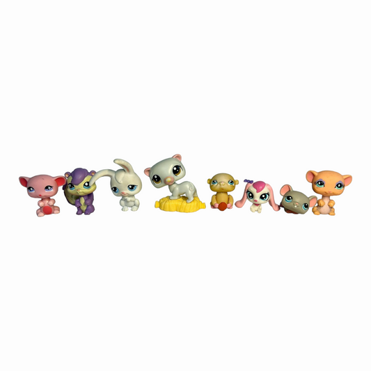 Littlest Pet Shop *Eight (8) Playful Little Critters Mice Bunny Ferret +