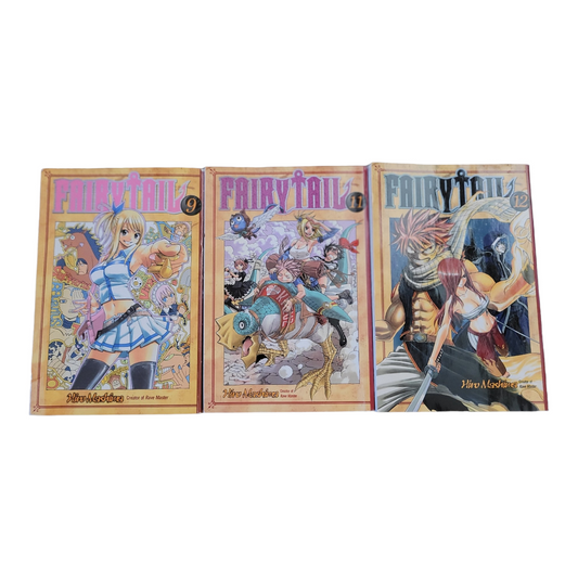 "Fairy Tail" Hiro Mashima (Volumes #9, 11 & 12) Manga Books