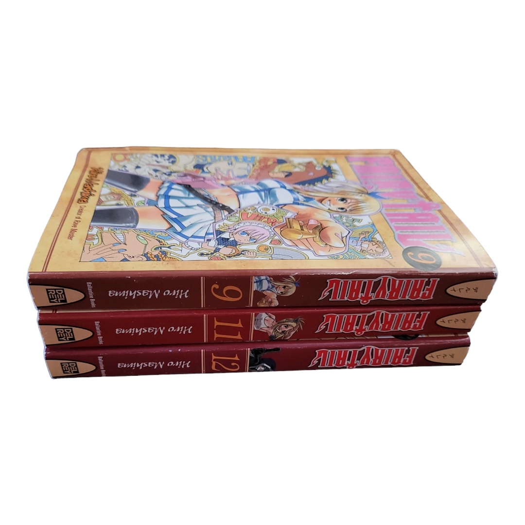 "Fairy Tail" Hiro Mashima (Volumes #9, 11 & 12) Manga Books