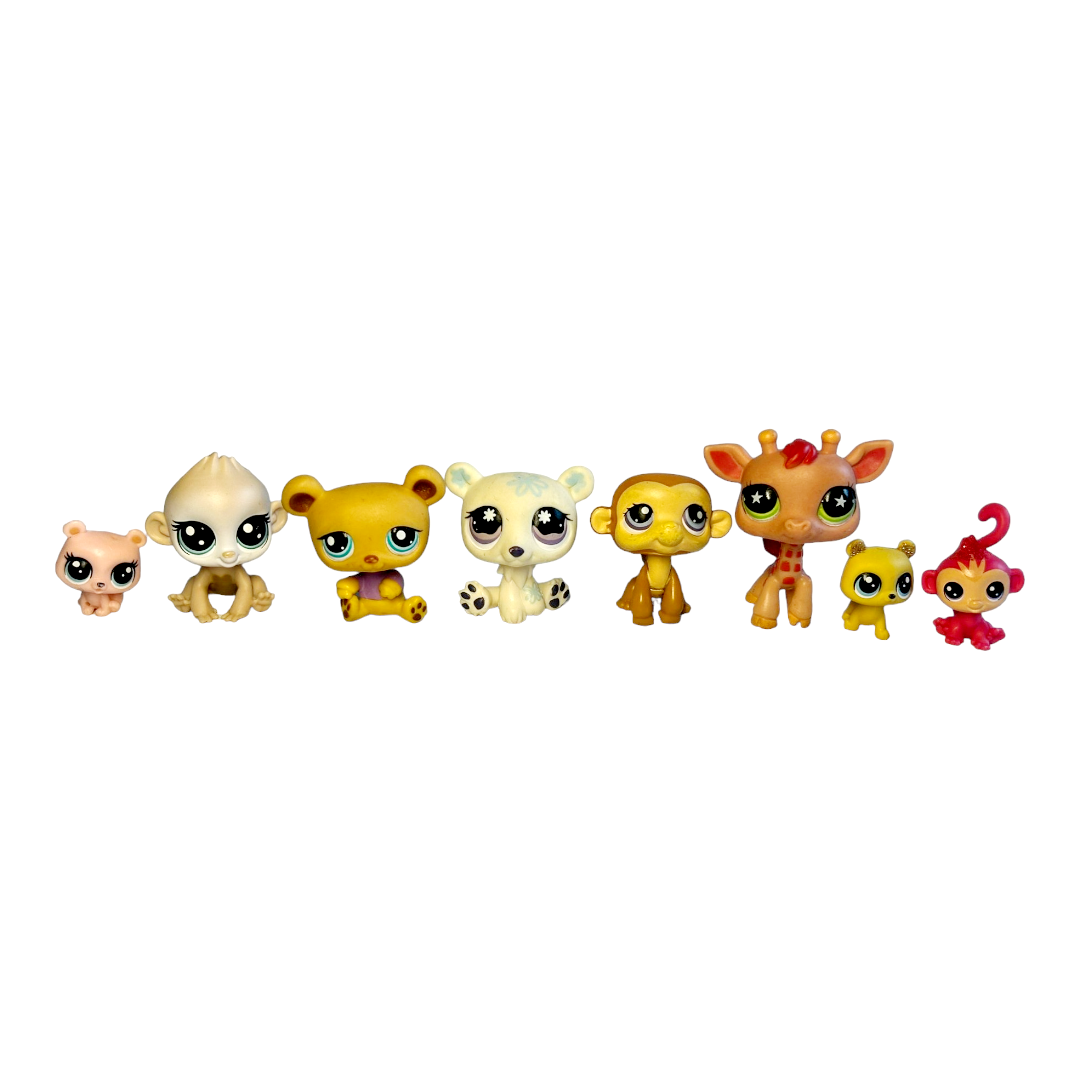 Littlest Pet Shop Lot *Eight (8) Wild Monkeys Bears Giraffe