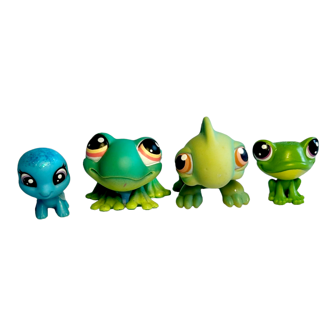Littlest Pet Shop *Four (4) Amphibians Iguana Frogs Turtle
