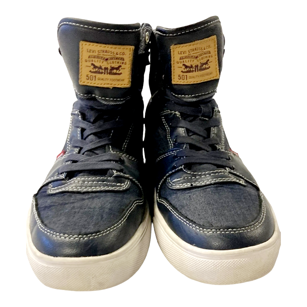 Men's 501 Mason HI Chm Denim Blue Lifestyle Canvas Sneaker Shoe (sz 10)