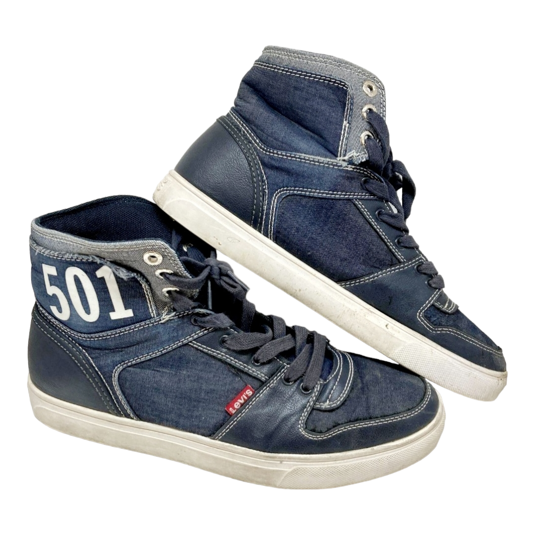 Men's 501 Mason HI Chm Denim Blue Lifestyle Canvas Sneaker Shoe (sz 10)