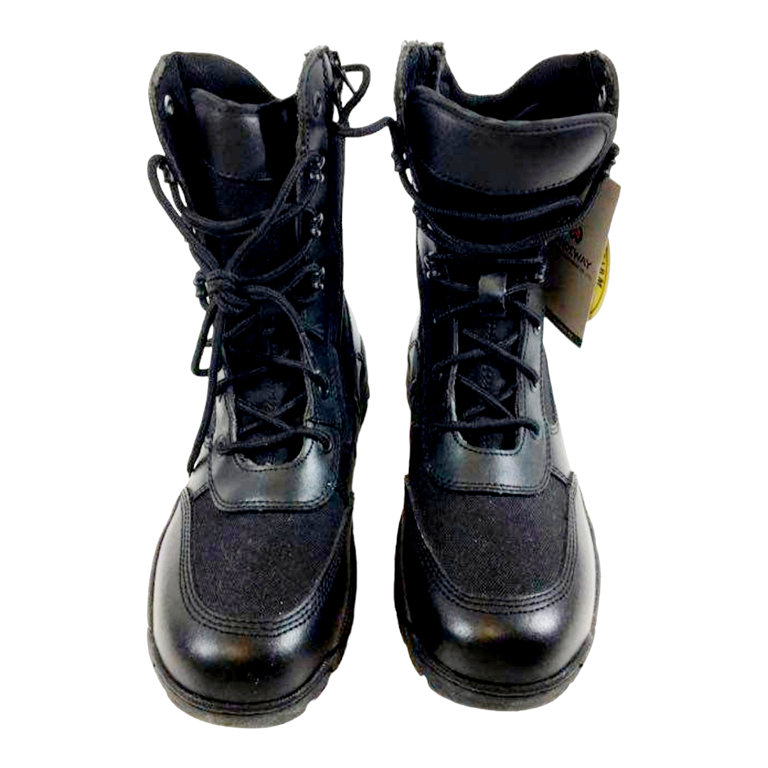 New *Wideway Milforce Military Work Combat Black Leather Boots (Size 9)