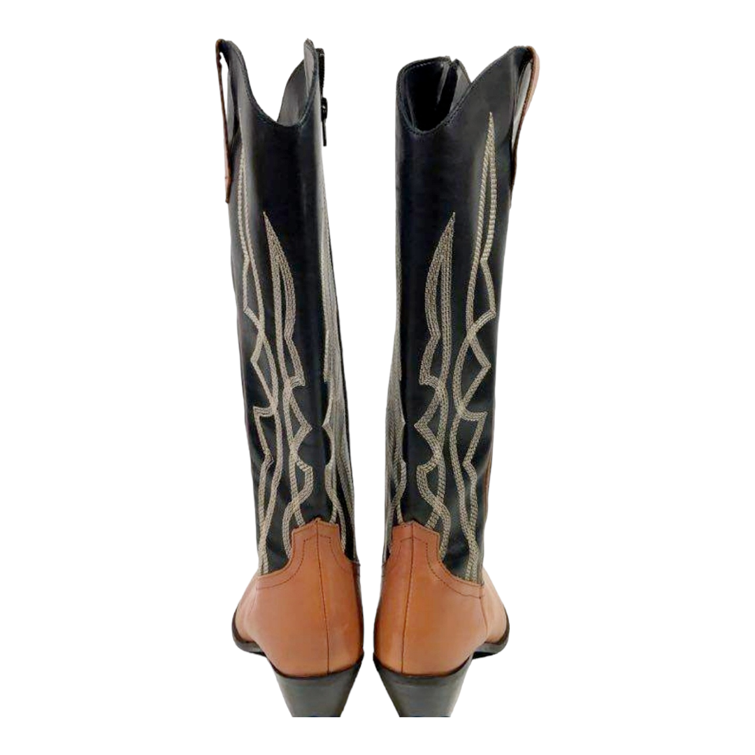 Coconuts by Matisse Alpine Leather Two-Tone Western Boots Snip-Toe (Sz 6M)