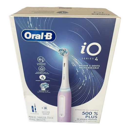 New *Oral-B iO Series 4 Electric Toothbrush w/Brush Head (Lavender)