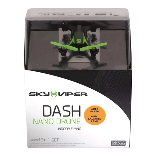 New *Sky Viper Dash Nano Drone (Black/Green) Auto Hover, Launch & Land