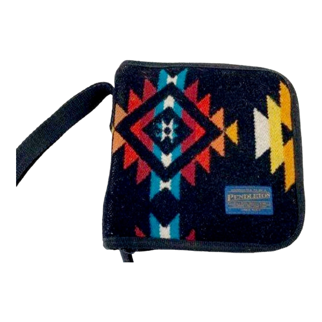 Pendleton *Colorful Wool CD Case Holder Aztec Print Zippered Wristlet