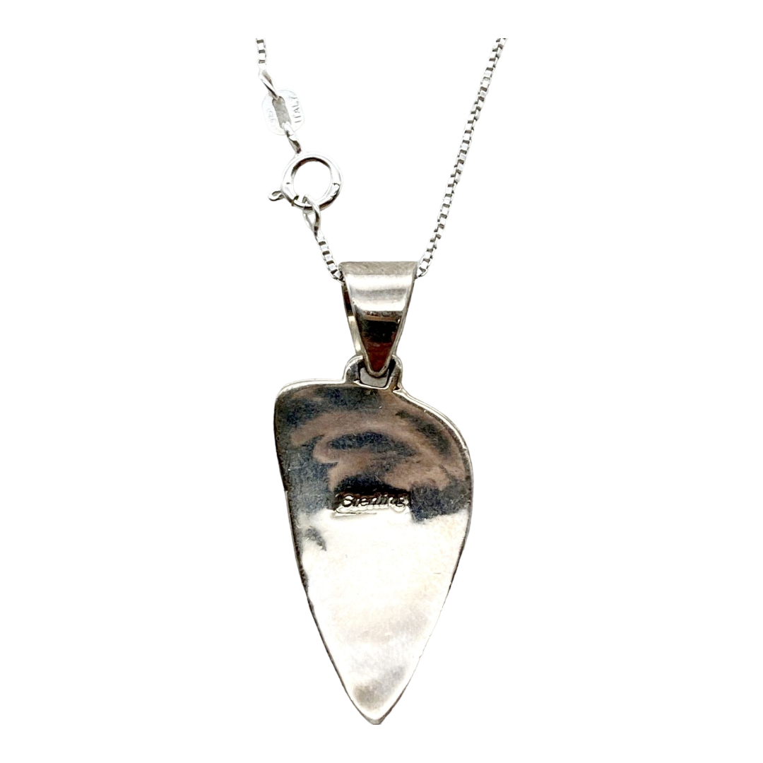 Beautiful *Sterling Silver .925 Inlaid Multi Stone 23" Necklace