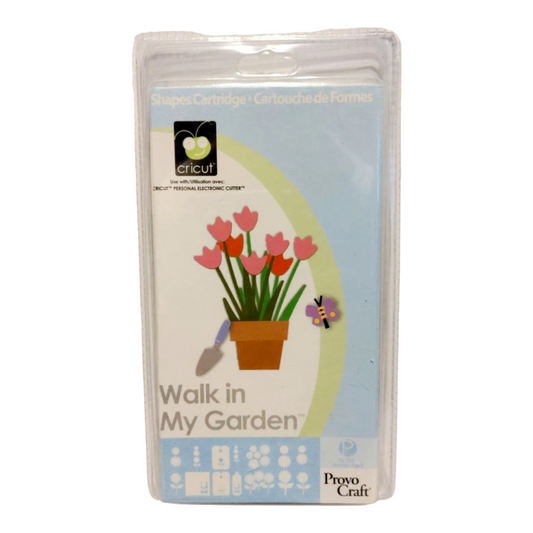 New *Cricut Cartridge "Walk in my Garden" Shapes Flowers Nature Borders (Scrapbook)