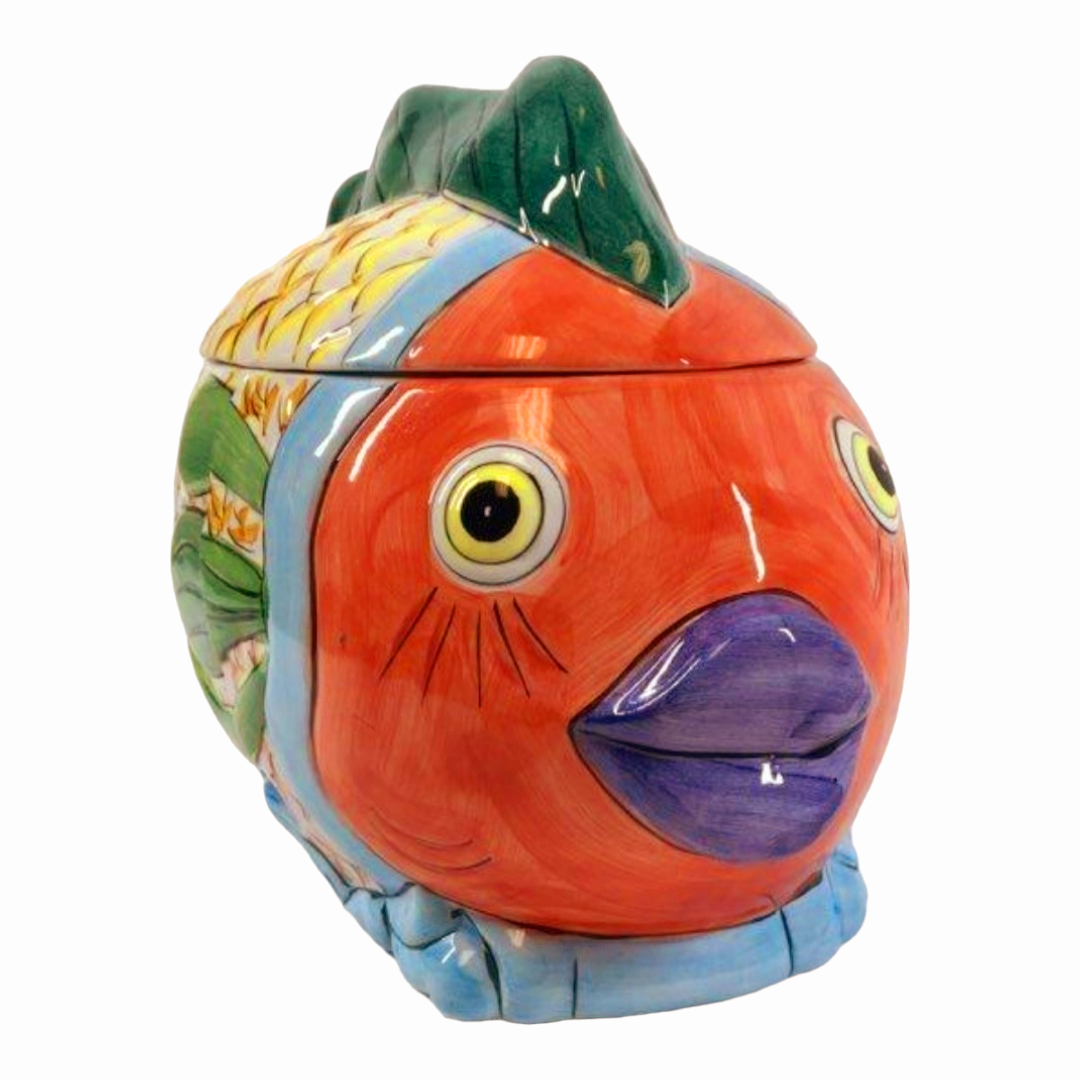 Vintage *Tabletop Sun Limited Hand Painted "Pescada Fish Cannister" 6pc (1995)