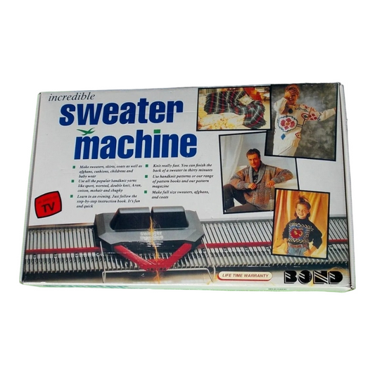 New *Vintage 'Incredible Sweater Machine' BOND Knitting w/Box Manual VHS + More!