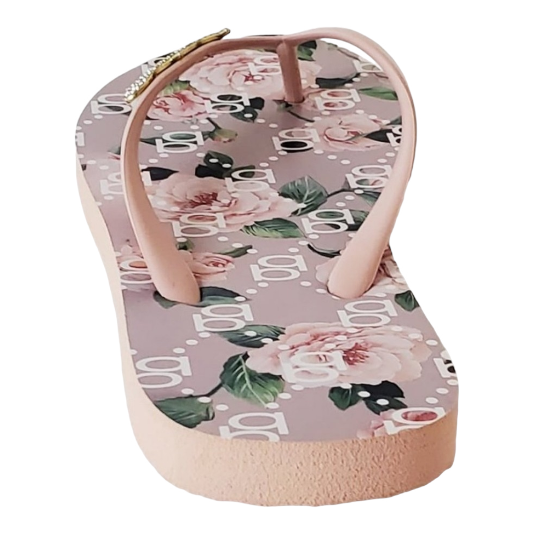 New *BEBE Florissa Nude Thong Slip on Flip Flops Sandals (Women Size 7)