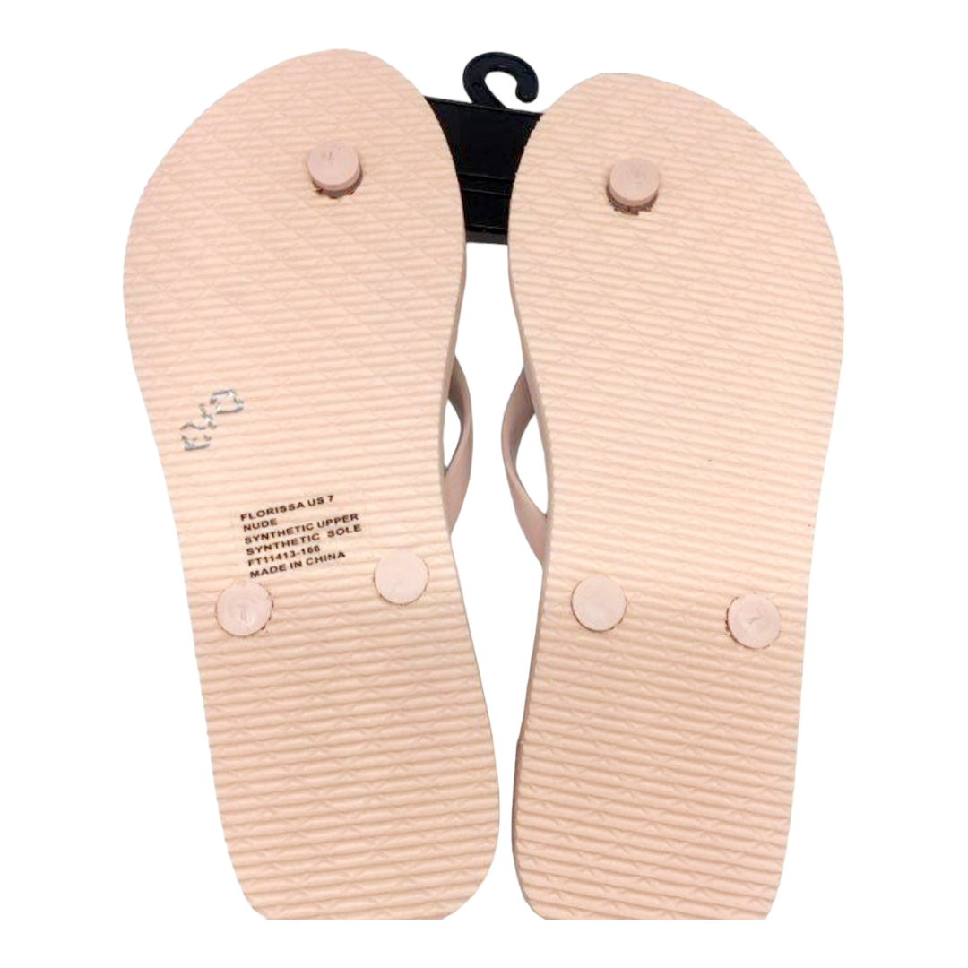 New *BEBE Florissa Nude Thong Slip on Flip Flops Sandals (Women Size 7)