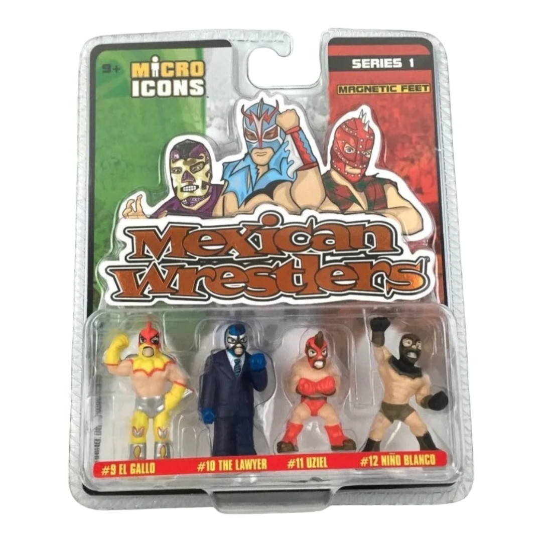 New *Micro Icons Mexican Wrestler Masters Series 1 #9-12 Magnetic Feet 2004