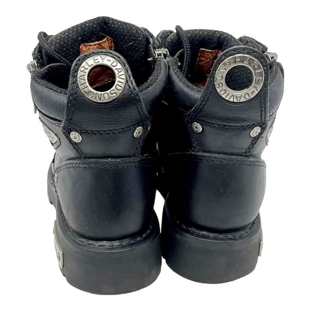 Men's *Black Leather Harley Davidson Havoc Boots, Lace up/Zip (Sz 9.5)