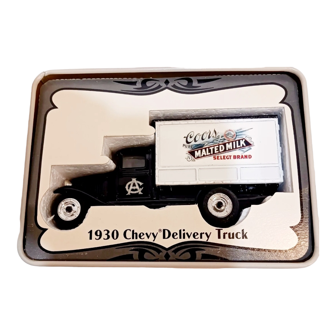 New *Ertl Coors Malted Milk 1930 Chevy Delivery Truck w/Metal Tin 1:43 Limited Edition