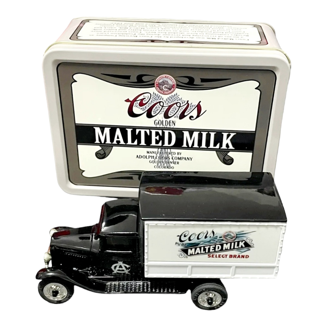 New *Ertl Coors Malted Milk 1930 Chevy Delivery Truck w/Metal Tin 1:43 Limited Edition