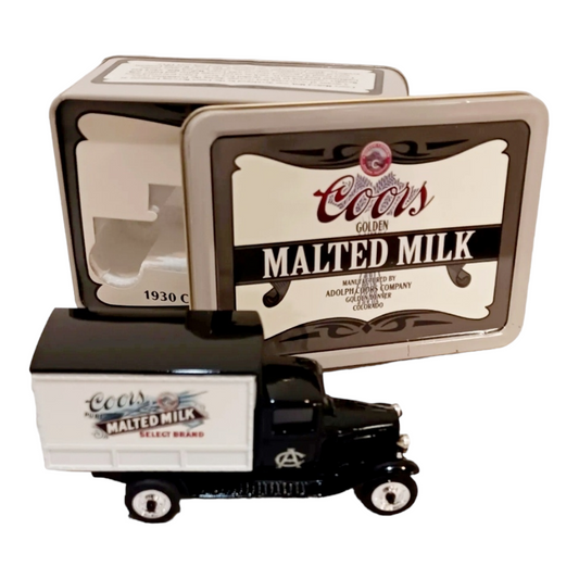 New *Ertl Coors Malted Milk 1930 Chevy Delivery Truck w/Metal Tin 1:43 Limited Edition