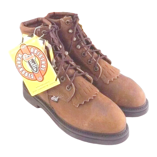 NEW *JUSTIN Copper Caprice Women Steel Toe Work Boots #L0774 (sz 5B)