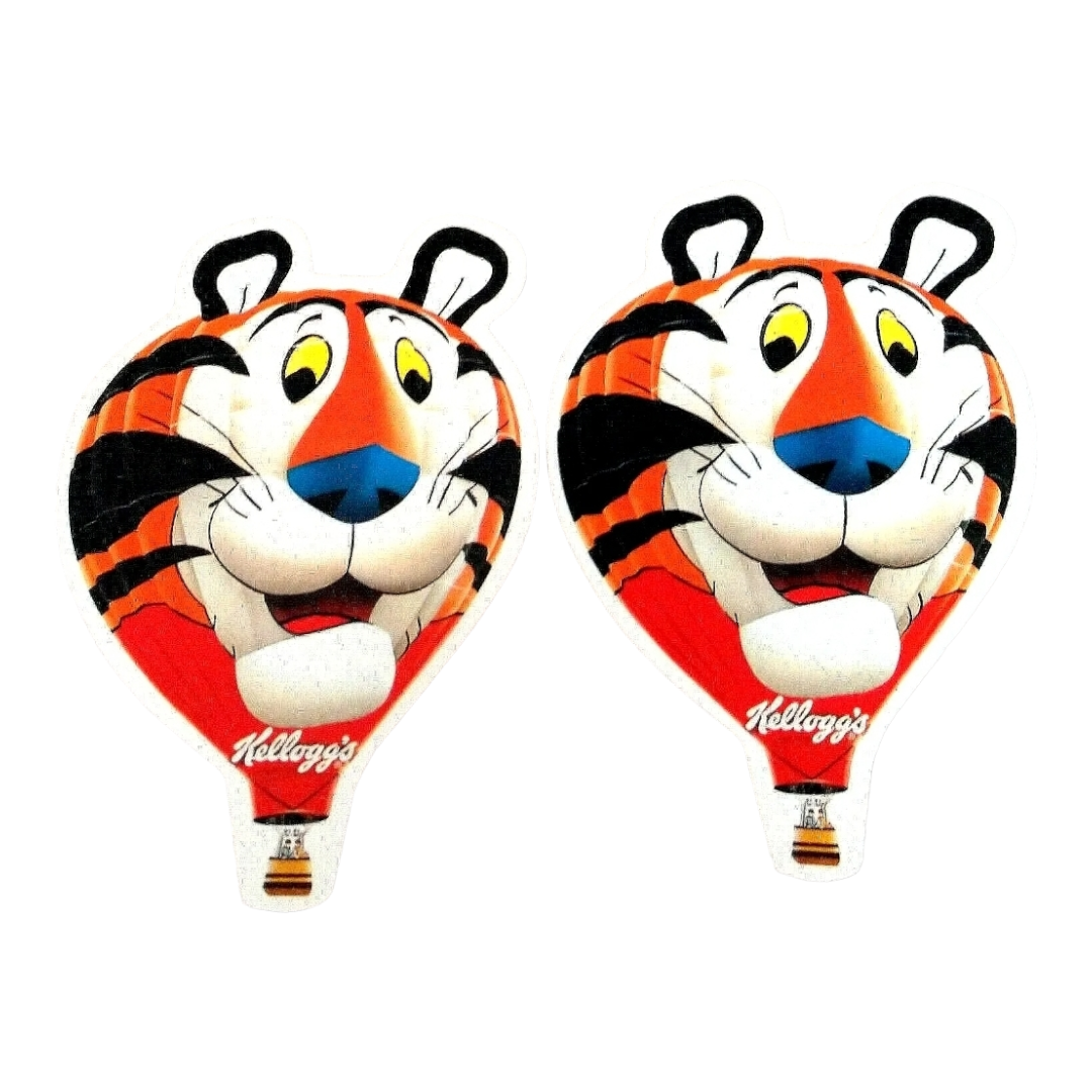 TWO *Tony The Tiger Kelloggs Frosted Flakes Hot Air Balloon Stickers New 1980s