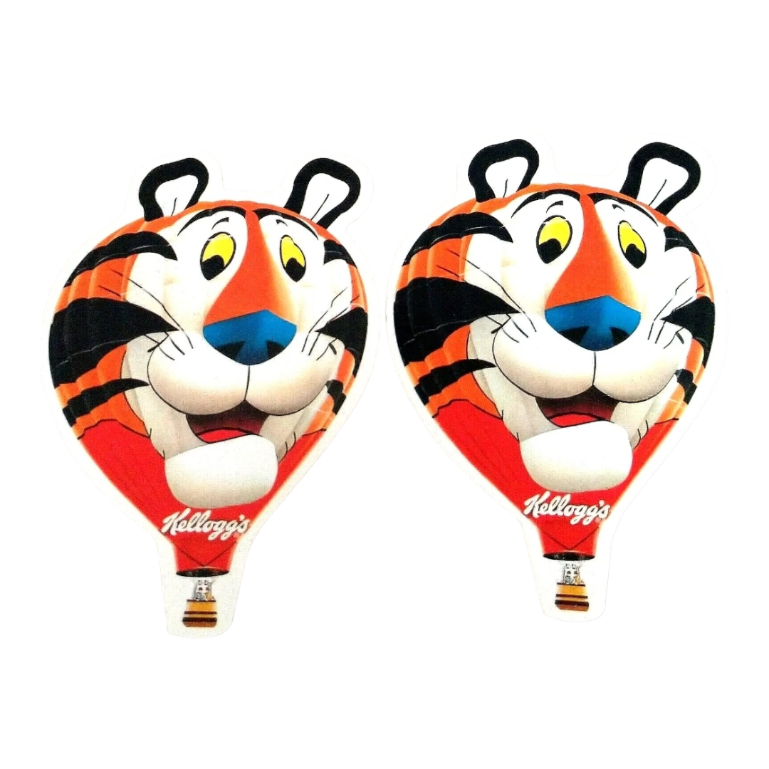 TWO *Tony The Tiger Kelloggs Frosted Flakes Hot Air Balloon Stickers New 1980s