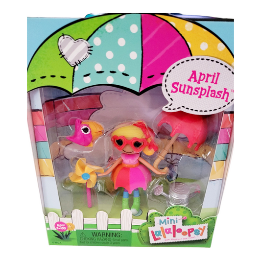NEW *Lalaloopsy Mini Doll - April Sunsplash w/ Pet Bird, & Accessories