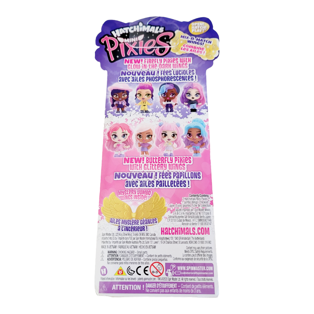 NEW *Collection of (3) Hatchimals & Mini Pixies (2 Pixies Dolls + Jumbo Wings)