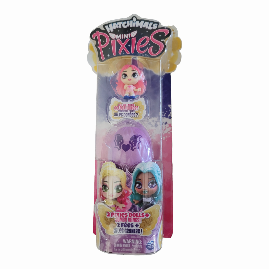 NEW *Collection of (3) Hatchimals & Mini Pixies (2 Pixies Dolls + Jumbo Wings)