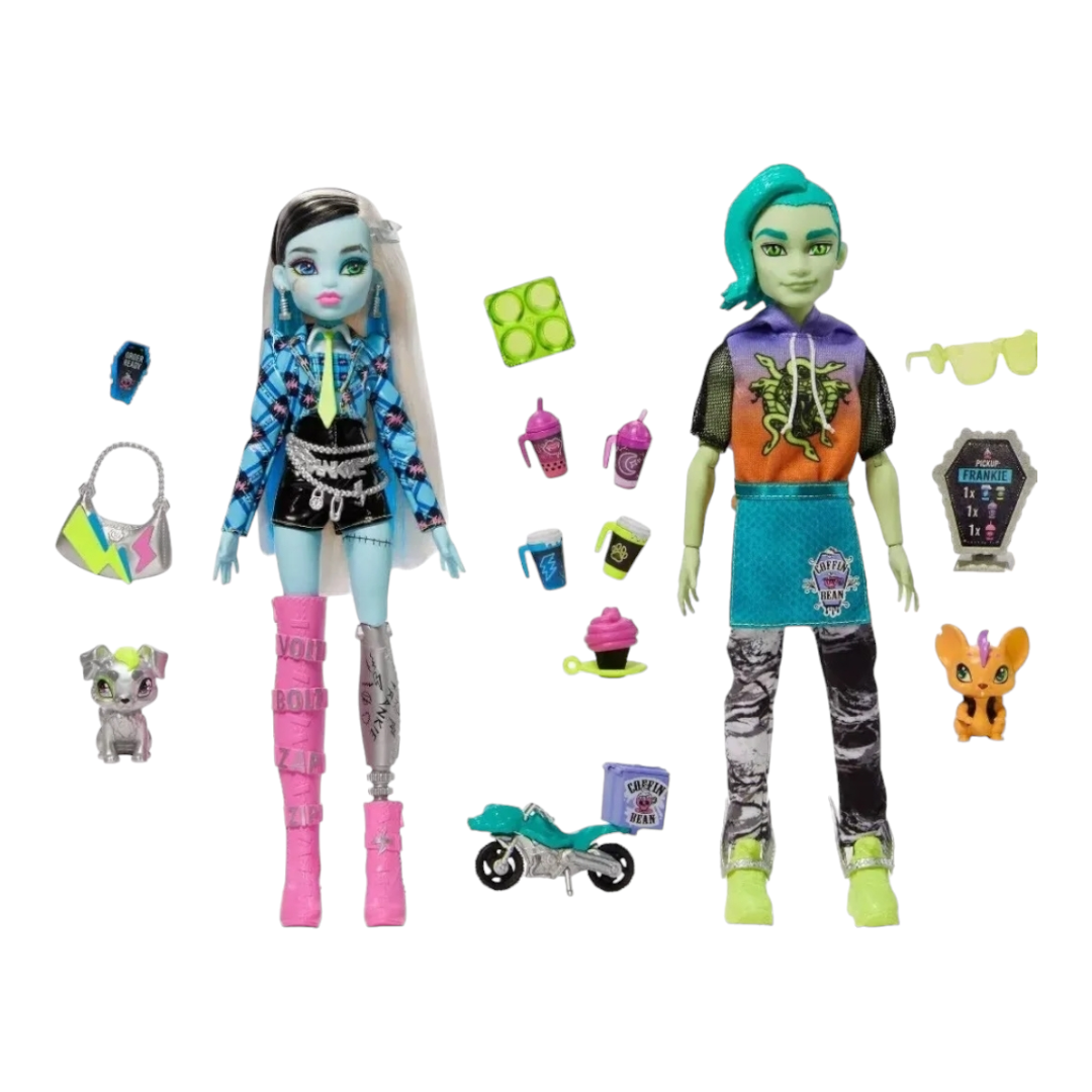 NEW *Monster High "Duece & Frank Coffee Break" Dolls at Coffin Bean Café