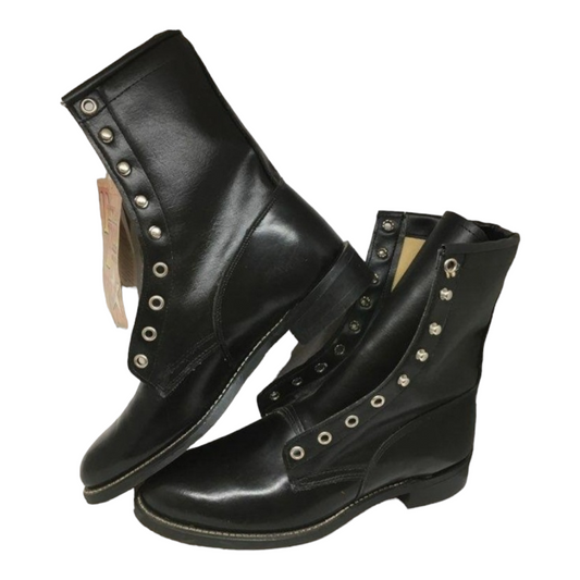 NEW *Texas Brand, Youth Size 6.5 Black Leather Lace Padock Cowboy Western Black Boots