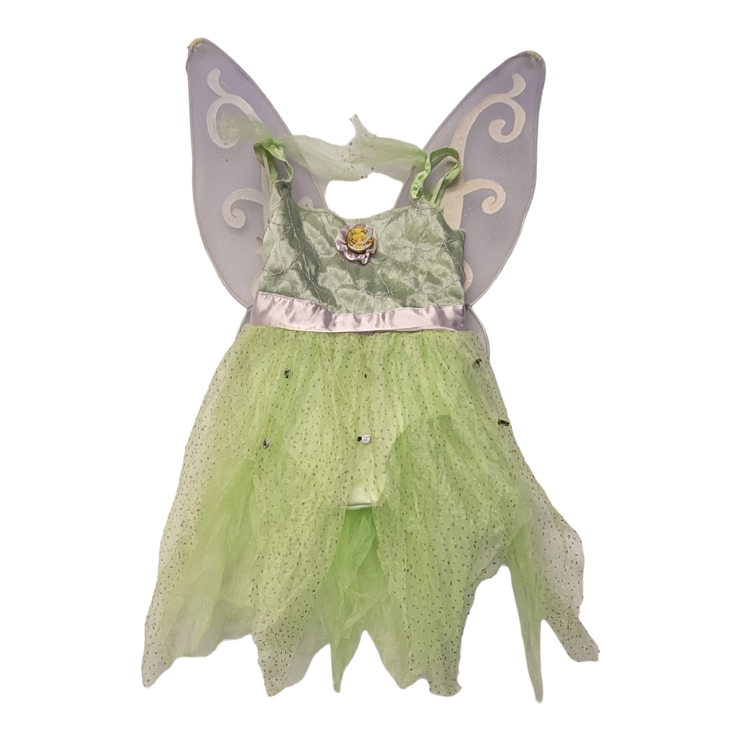 Adorable *Mint Disney Green Fairy Pixie Costume w/ Wings + Matching Doll (sz 4-6x)