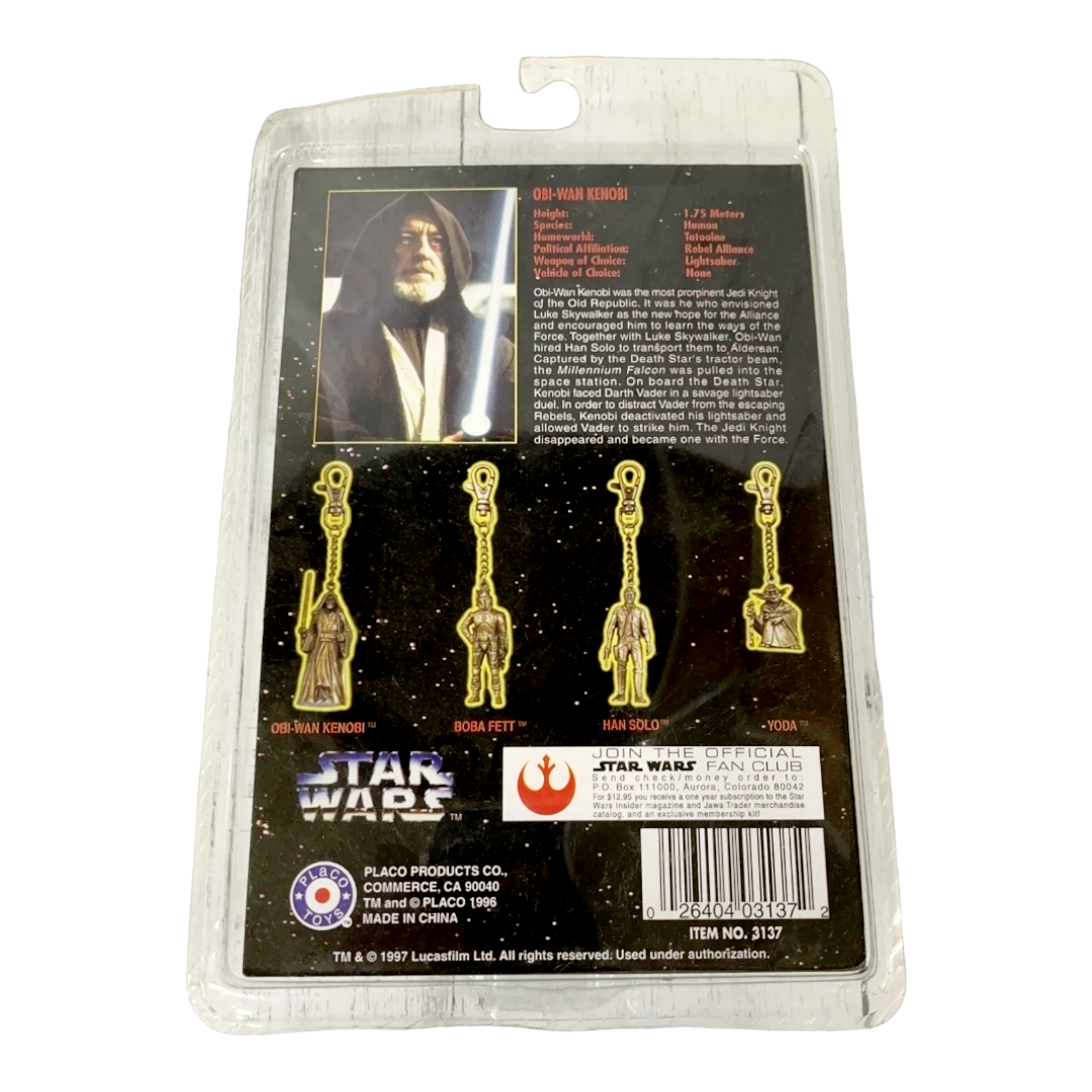 NEW *(2) Vtg. Star Wars Die Cast Action Figure Metal Key Chains [C-3PO & Obi-Wan Kenobi] 1996