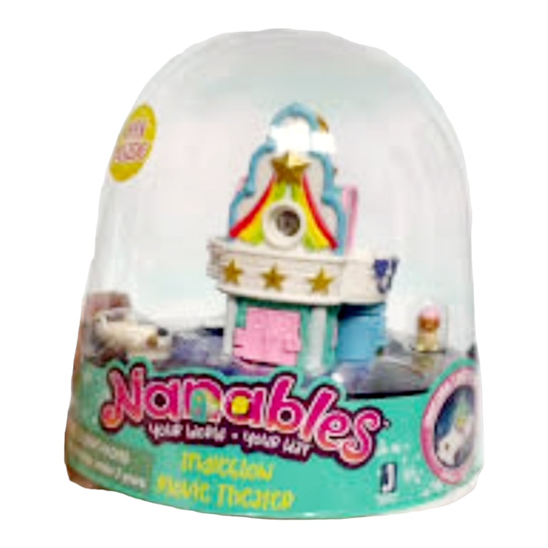 NEW *Two (2) Nanables Mini Houses + (Go Bananas Bike Shop & Indieglow Movie Theater)